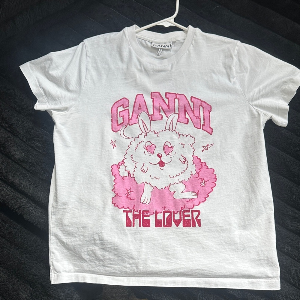 Ganni white love bunny t shirt
